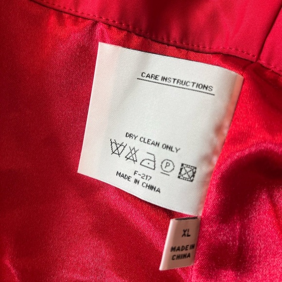 Women's Donatella Double Breasted Ruffle Hem Coat Red Size XL - Picture 7 of 14